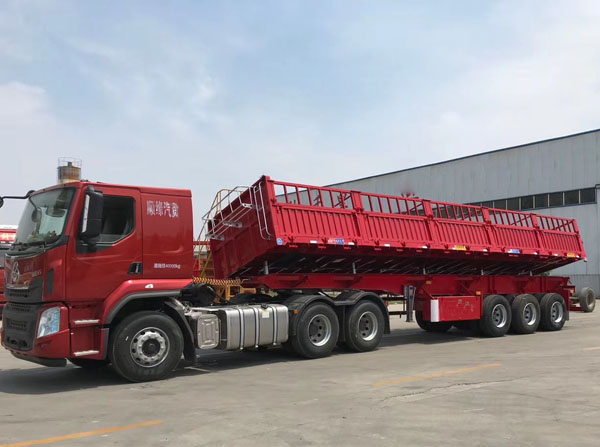 侧翻自卸半挂车